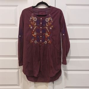 Johnny Was 3J Workshop Embroidered Tunic Size Small